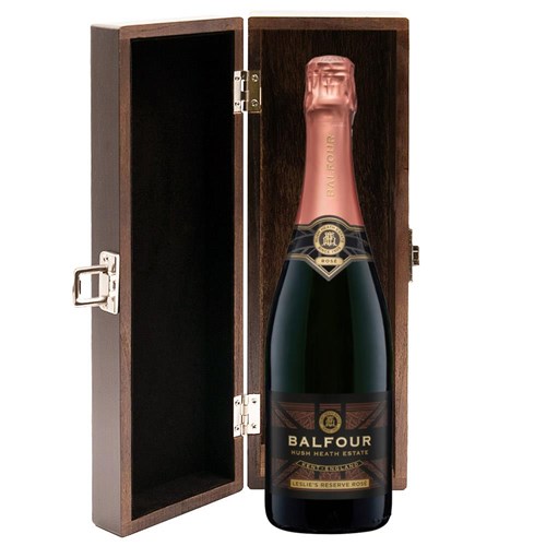 Balfour Leslies Reserve Rose English Sparkling 75cl in Elm Wood Gift Box